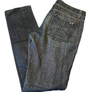 Habitual Made Mid Wash Low Rise Straight Leg Denim Blue Jeans Women's SI…